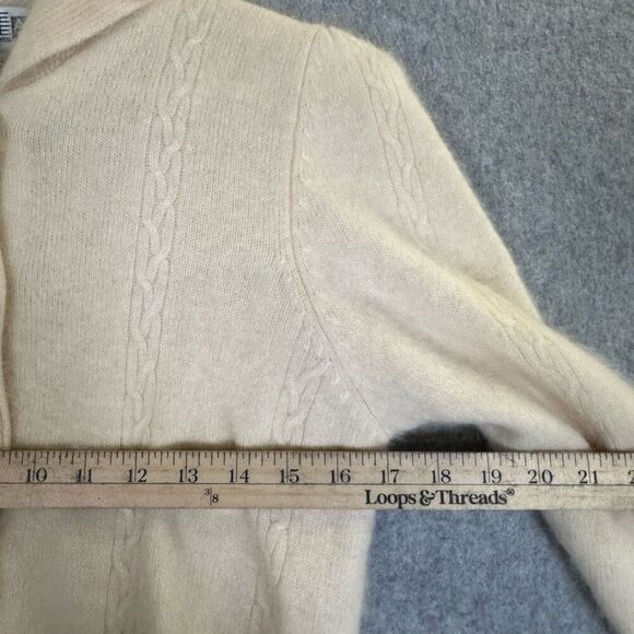 Vintage Adele Joyce Petite Medium Button Front Cardigan Sweater Lambswool Angora - Picture 3 of 8